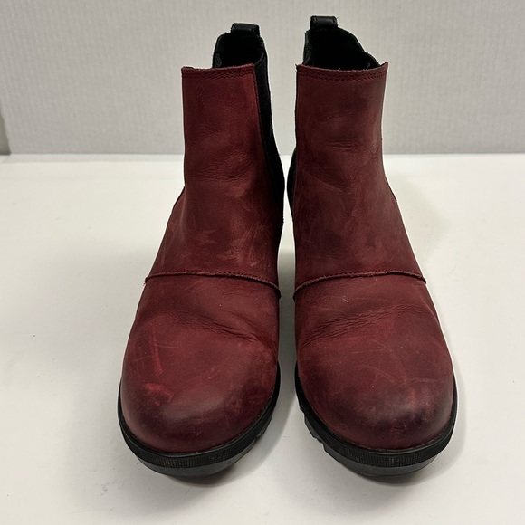 Sorel Joan of Arctic Wedge II Leather Wine Boots Size 8.5 - Picture 7 of 15